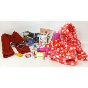 20+ Pc Our Generation Doll Accessories Red Corduroy Pants Polka Dot Robe #D-7